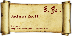 Bachman Zsolt névjegykártya
